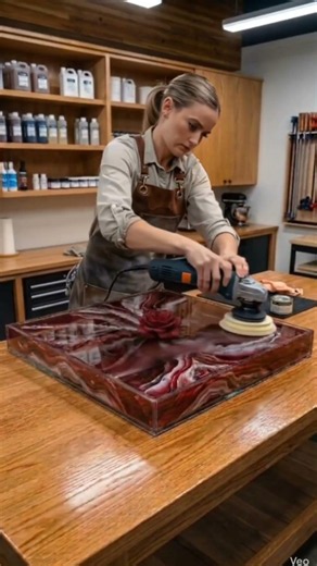 Watch This Empty Mold Become a Stunning Resin Table! 🌹 #viral #shortsvideo