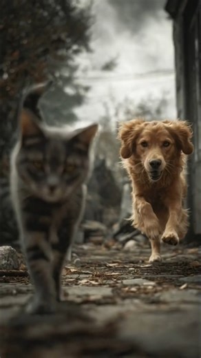 Dog Chasing Cat Gone Wrong 😹🐶 | Funniest Pet Realistic CGI Scene | #ytshorts #shortsfeed #cat #dog