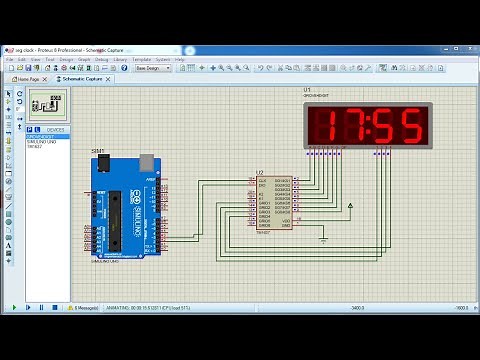 Arduino 7 segment display clock proteus simulation