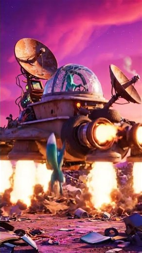 Alien Fox Builds Spaceship Out of Junk — It Actually Flies! | Funny Cartoon Short by Ease Loop