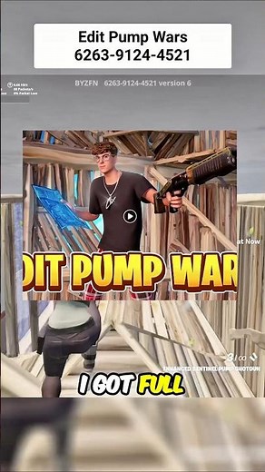 Edit Pump Wars Map Code 🏆 6232-9124-4521 #fortnite #fortniteclips #editpumpwars