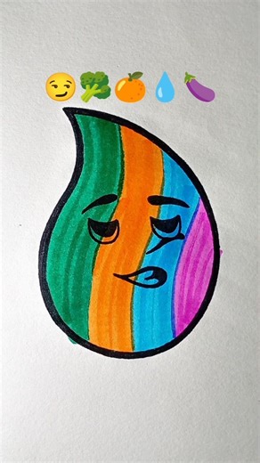 How to drawing#😏🥦🍊💧🍆#art#easydrawing #penting #colar #shortvideo #trending