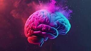 Human brain colorful creativity explosion creative splash new ideas plans motivation brainstorm education concept emotional intelligence mindfulness minds science abstract intellect