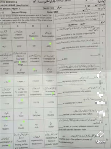 9th Class Computer science Gujranwala Board Solved Mcqs 2nd group 2026. original paper