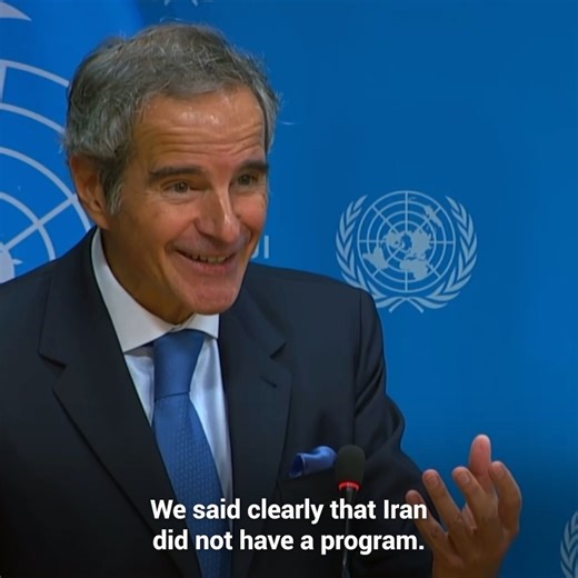 14K views · 674 reactions | "Whether we have any knowledge that they are continuing to develop nuclear weapons: No, they are not and they were not. I want to be very clear because we are often misquoted on this: We said clearly that Iran  did not have a program." - Rafael Grossi, head of the International Atomic Energy Agency (IAEA) | UN Geneva | Facebook
