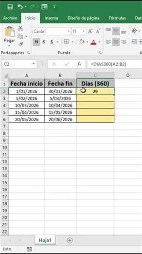 Calculate days like banks in Excel 🤯 (DAYS360 explained) #excel #shorts #exceltips #viral