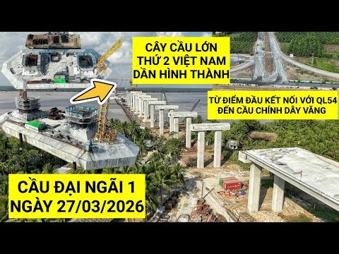 Đường dẫn Cầu Đại Ngãi 1 phía Vĩnh Long: Từ điểm đầu nối QL54 đến cầu chính dây văng tiến độ ra sao?