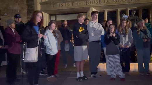 Abe Pedersen leads the daily 9 p.m. rosary at Church of the Annunciation in Minneapolis. | The Catholic Spirit