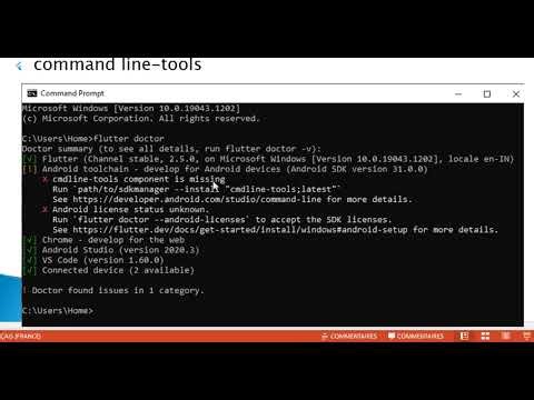 Développement mobile avec Flutter -part01: Installation (fix cmdline-tools component missing error)