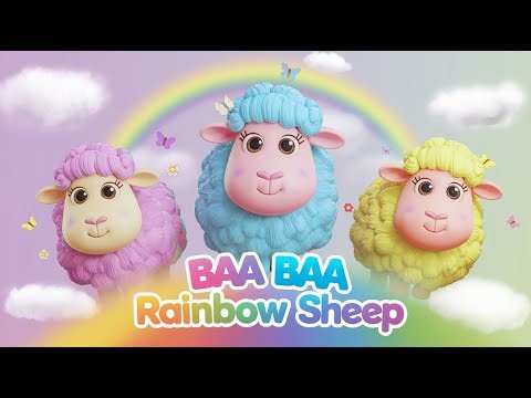Baa Baa Rainbow Sheep | Learn Colors For Kids | Preschool Songs