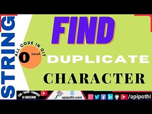 1 .How to Print duplicate characters from String