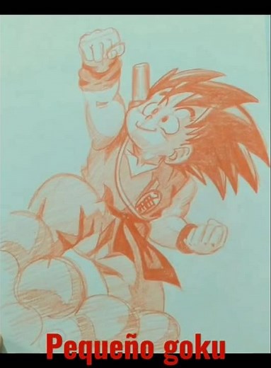 Cómo bocetar a Goku Niño fácil 📝🔥 #shorts #art #drawing #dragoball