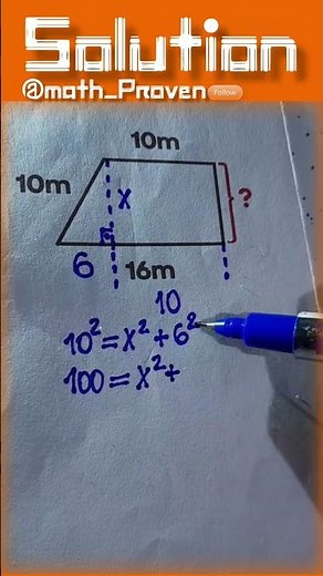 Find the height of a trapezoid in seconds with Pythagoras – super visual! 📐🔥#maths