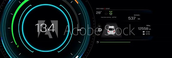EV Car dashboard template. Car charging user interface. Digital speedometer of car driving with acceleration, dashboard. speedo meter-car speedo meter-vehicle speedo meter-meter-car meter