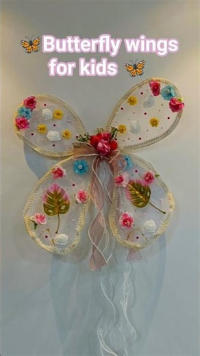 🦋🌸DIY Butterfly Wings for Kids | Handmade Fairy Butterfly Wings Craft🦋🌸#diy #craft #shorts