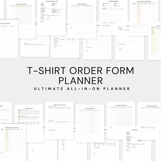 T-shirt Order Form Template, Fillable Digital Invoice, Clothing Bulk Sales Tracker, Tee Inventory Sheet, Basic History Log - Etsy