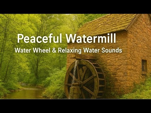 Peaceful Watermill Spring 🌿 Water Wheel & Relaxing Water Sounds