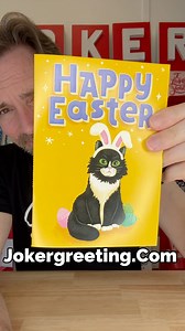 Get ready for Easter with our Endless Easter Card! This card meows nonstop untl the batter dies. Glitter inside if broken. Sold at Joker Greeting. #easter2025 #easterbunny | Joker Greeting