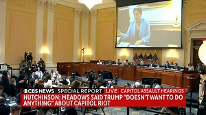 5.1K views · 259 reactions | On the chants by rioters calling for former Vice President Mike Pence to be hung, former Pres. Trump said Pence "deserves it" and that the rioters "weren't doing anything wrong," according to fmr. Mark Meadows aide Cassidy Hutchinson. | CBS News | Facebook