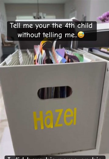 Fourth kid’s memory box looking a little empty… but don’t worry, he doesn’t even go to school yet 😂 The other three: stuffed with artwork, report cards, and every little scribble. It’s coming… Mama just hasn’t had to hoard his papers yet 💙