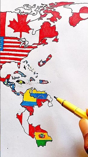 Draw Flag Map of Guyana 🇬🇾