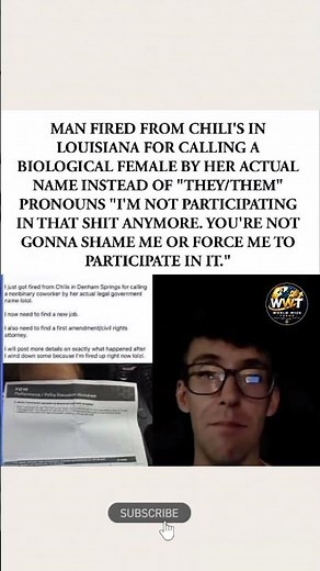 Louisiana Chili's Employee Says He Was Fired After Pronoun Dispute, Explained #shorts