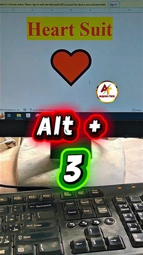 Heart Suit ♥️ Symbol in MS Word! 😱 (Alt+3) #shorts