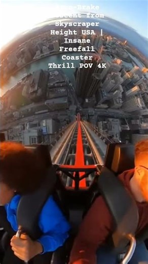 Zero-Brake Descent from Skyscraper Height | Insane Freefall Coaster Thrill POV 4K#rollercoaster#ride