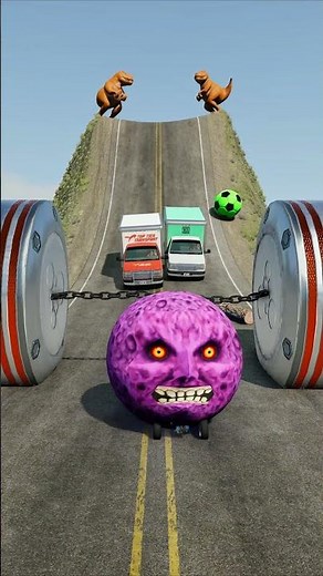 Cars & Cargo Vans vs Chained Hydraulic Crush - BeamNG.drive