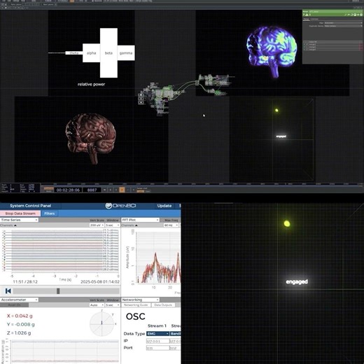 The EEG experiment continues | #touchdesigner #eeg #creativecoding #experiment #3d