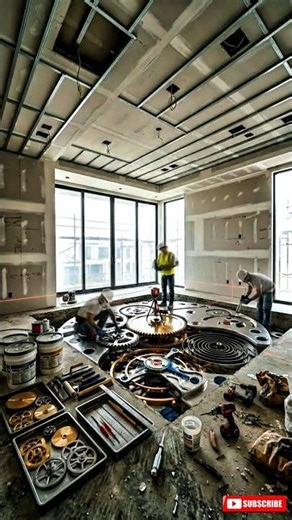 This Bedroom Floor Looks Like a Giant Luxury Watch ⚙️ Epoxy Transformation #shorts