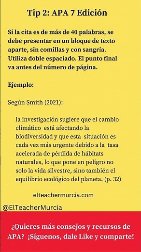 Normas APA 7 Edición. Citas de 40 palabras o más. ¿CÓMO HACERLO?
