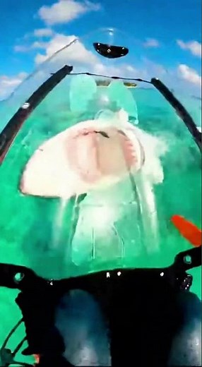 🤯 TRANSPARENT KAYAK SHARK ATTACK! You See It All! 🦈#SharkAttack #ClearKayak #Megalodon