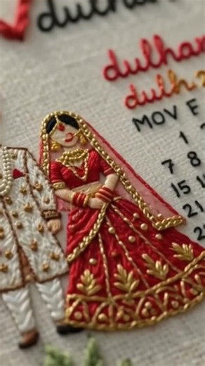 DIY Anniversary Calendar & Dulha Dulhan Thread Art | Embroidery Hoop Ideas