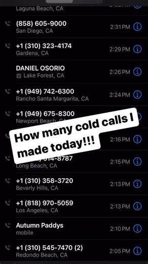 How many cold calls I made today!!!
