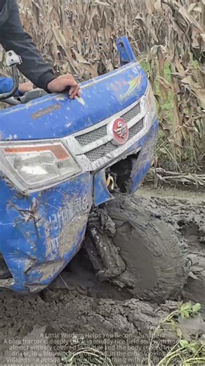 Rescue Moment": Blue Vehicle's Mud Escape – Villagers Join Forces!