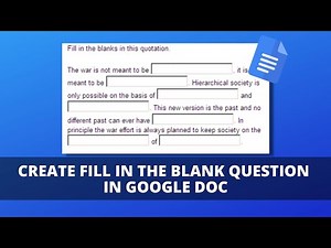 Cara Membuat Soal Fill in the Blank di Google Doc untuk Google Classroom atau dicetak