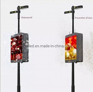 [Hot Item] P 4 Outdoor Waterproof Lamppost Road Pillar Digital Signage Sign Street Light Lamp Pole Post LED Display Screen for Advertising