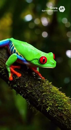 Red-Eyed Tree Frog In The Rainforest