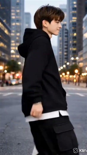 Stylish boy moon walk