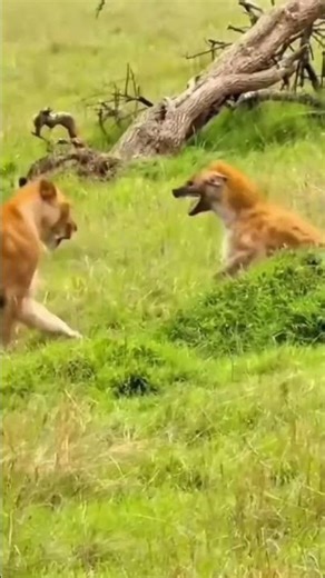 This Hyena Didn’t Fear the Lion… 🦁🔥 #shorts