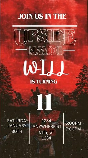 STRANGER THINGS BIRTHDAY INVITATION