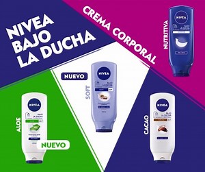 En el mes de agosto disfruta de tu Crema corporal NIVEA Bajo la ducha a solo $2490 💙 Encuentra tu favorita y disfruta de humectar tu piel bajo la ducha, ¡hay una para cada mujer! :) Para más información de locales adherido visita www.nivea.cl | NIVEA