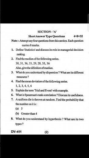 bu mba 1 sem q paper Quantitative methods 2022