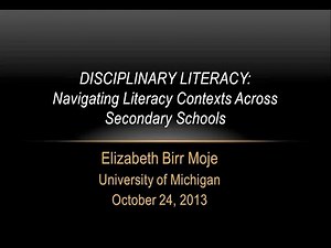 Disciplinary Literacy: Navigating Literacy Contexts in Secondary Schools