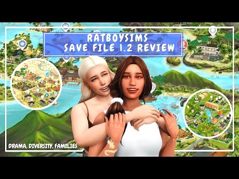 SAVE FILE FULL OF DIVERSITY, BACKSTORIES, AND BEAUTIFUL BUILDS | RATBOYSIMS 1.2 SAVE FILE REVIEW
