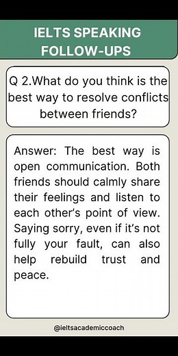 IELTS Speaking Part 3 | Friendship & Conflicts (Part 1) | Band 8 Sample Answers