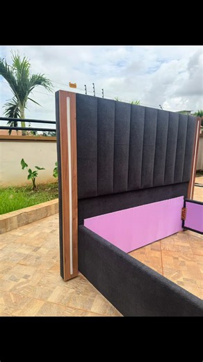 Double Bed with Fluted Headboard and Edge Lighting