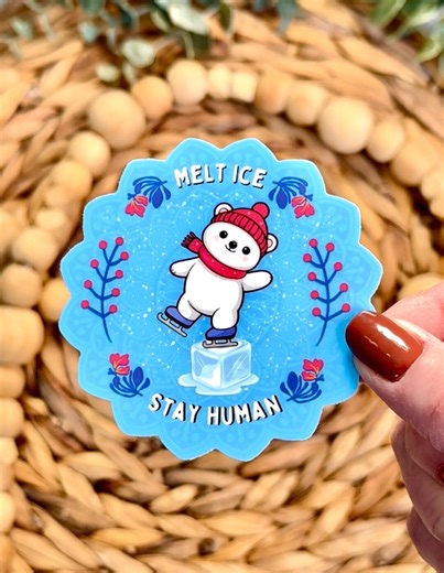 Subtle Anti-ice Vinyl Sticker, Ice Melting Protest Decal, Pro Immigrant Satire, No Human is Illegal, Laptop & Bumper Sticker - Etsy