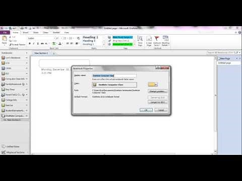 Microsoft OneNote Change Notebook Properties